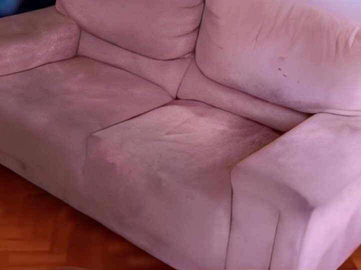 Antes da lavagem e impermeabilização, ainda com manchas visíveis